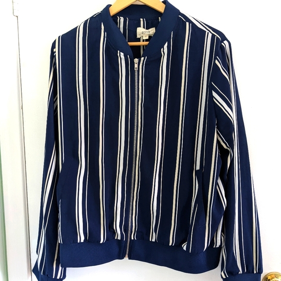 Striped Bomber Jacket - Picture 1 of 6